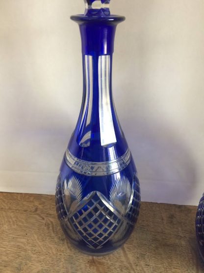 Cut to Clear Blue Crystal Decanters, Blue Crystal Decanters - Image 4