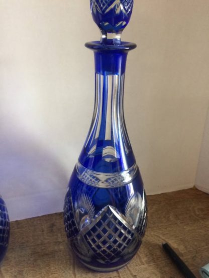 Cut to Clear Blue Crystal Decanters, Blue Crystal Decanters - Image 5