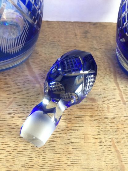 Cut to Clear Blue Crystal Decanters, Blue Crystal Decanters - Image 7
