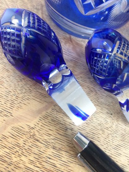 Cut to Clear Blue Crystal Decanters, Blue Crystal Decanters - Image 9
