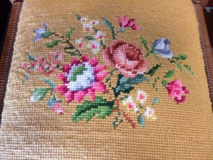 Needlepoint Footstool, Unique 19th Century Footstool - Image 3