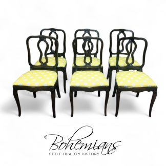 Vintage Dining Chairs, French Country Dining Chairs, Set of Six