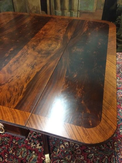 Vintage Mahogany Drop Leaf Table, Formal Banded Mahogany Table, Accent Table - Image 12