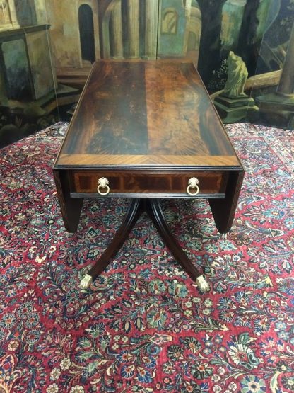 Vintage Mahogany Drop Leaf Table, Formal Banded Mahogany Table, Accent Table - Image 3