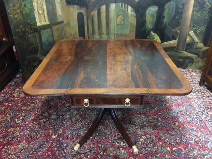 Vintage Mahogany Drop Leaf Table, Formal Banded Mahogany Table, Accent Table - Image 4