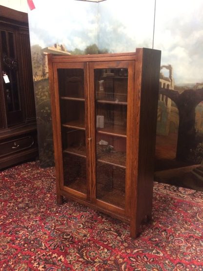 Antique Oak Bookcase, Mission Style Oak Bookcase - Image 3