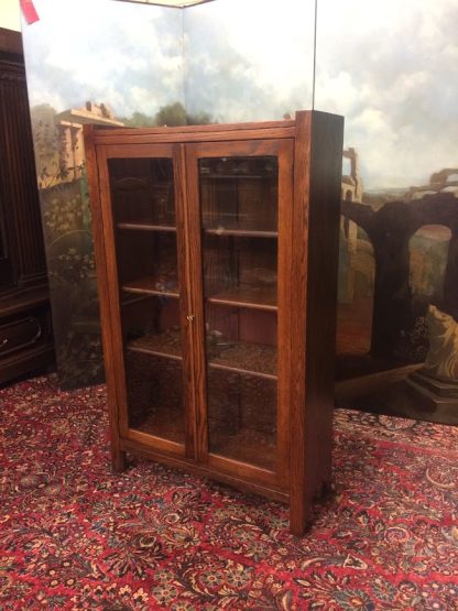 Antique Oak Bookcase, Mission Style Oak Bookcase - Image 4