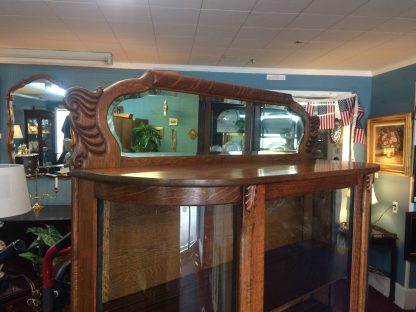 Antique China Cabinet, Bowfront China Cabinet, Oak China Cabinet - Image 5