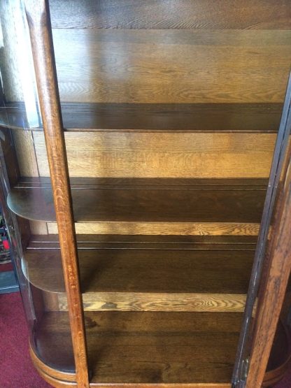 Antique China Cabinet, Bowfront China Cabinet, Oak China Cabinet - Image 7
