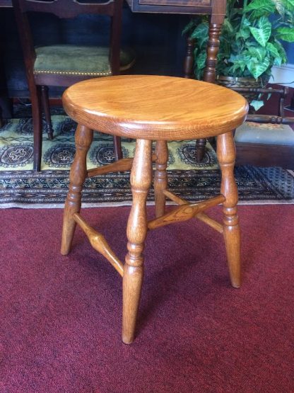 Vintage Oak Milking Stool, Small Oak Stool - Image 2