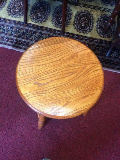 Vintage Oak Milking Stool, Small Oak Stool - Image 3