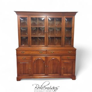 Vintage Cherry China Cabinet, Bubble Glass Hutch, Pennsylvania House Furniture