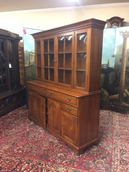 Vintage Cherry China Cabinet, Bubble Glass Hutch, Pennsylvania House Furniture - Image 13