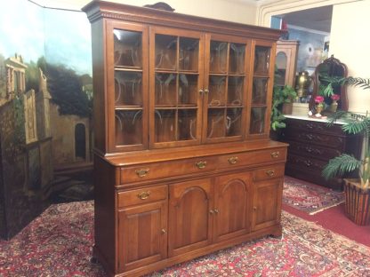 Vintage Cherry China Cabinet, Bubble Glass Hutch, Pennsylvania House Furniture - Image 3