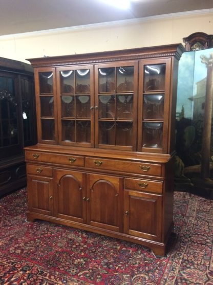 Vintage Cherry China Cabinet, Bubble Glass Hutch, Pennsylvania House Furniture - Image 4
