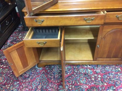 Vintage Cherry China Cabinet, Bubble Glass Hutch, Pennsylvania House Furniture - Image 6