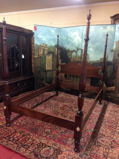 Vintage Mahogany Bed, Poster Bed, Full Size Bed - Image 3