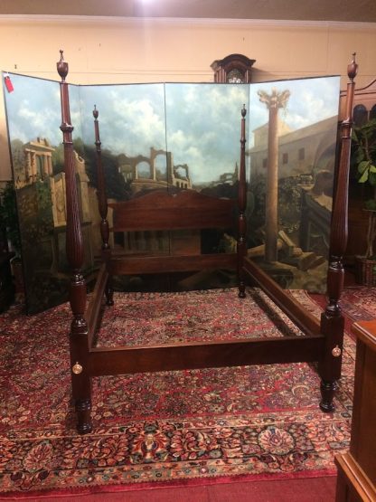 Vintage Mahogany Bed, Poster Bed, Full Size Bed - Image 5