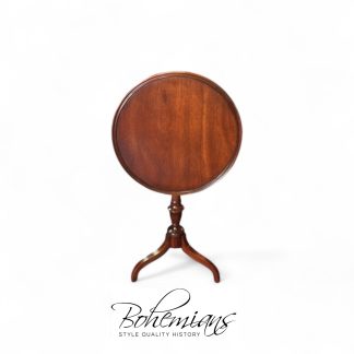 Vintage Mahogany Tilt Top Table, Inlaid Mahogany Accent Table