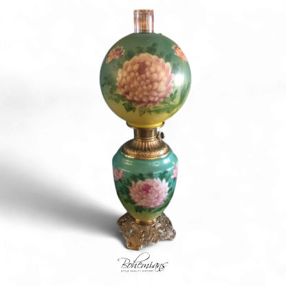 Antique Gone with the Wind Style Lamp, Chrysanthemum Lamp