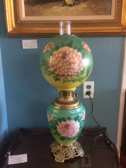 Antique Gone with the Wind Style Lamp, Chrysanthemum Lamp - Image 2