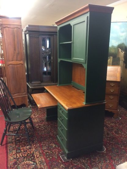 Vintage Ethan Allen Desk, Computer Desk, Green Desk - Image 9