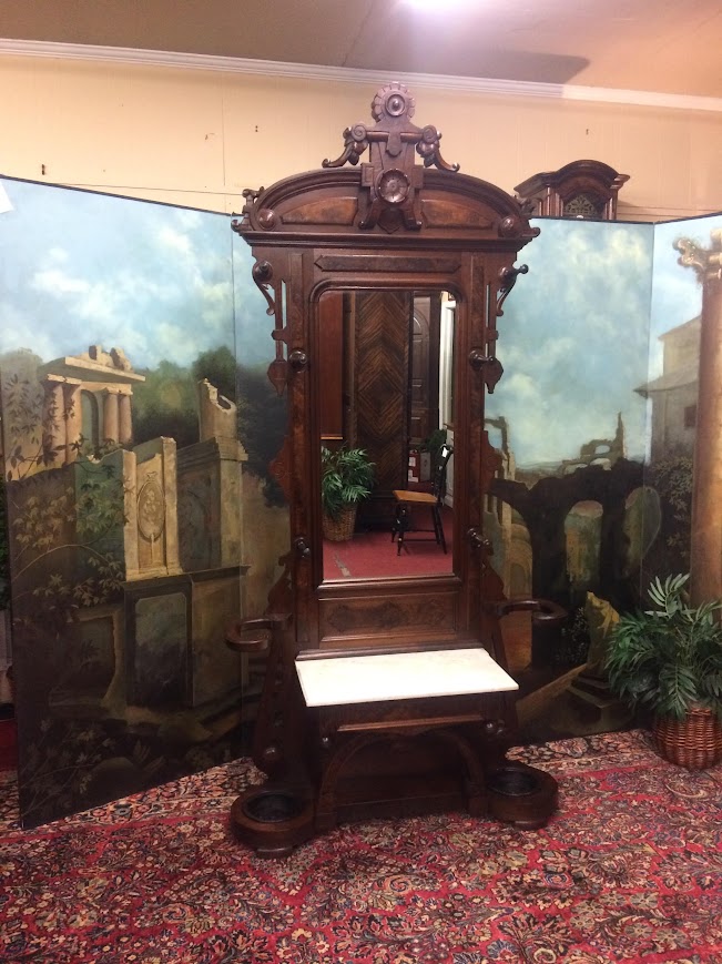 Antique Hall Tree, Victorian Coat Rack - Image 2