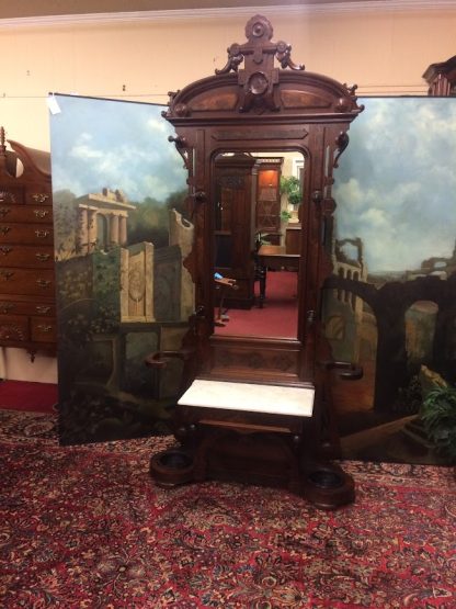 Antique Hall Tree, Victorian Coat Rack - Image 3