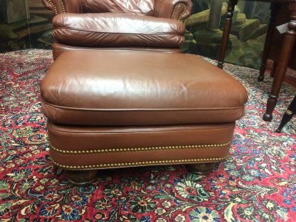 Vintage Leather Chair and Ottoman, Hancock and Moore Furniture - Image 4