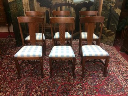 Antique Oak Dining Chairs, Quartersawn Oak Chairs, Set of Six - Image 2