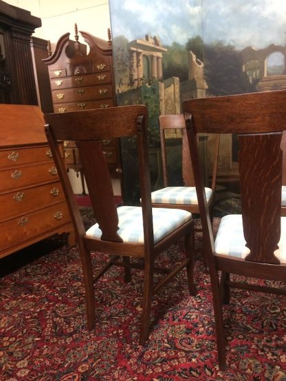 Antique Oak Dining Chairs, Quartersawn Oak Chairs, Set of Six - Image 11