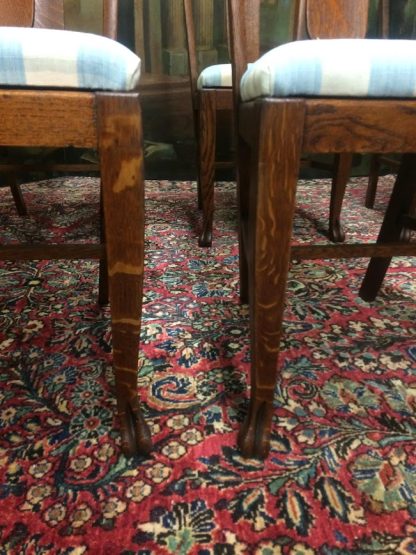 Antique Oak Dining Chairs, Quartersawn Oak Chairs, Set of Six - Image 5