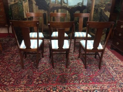Antique Oak Dining Chairs, Quartersawn Oak Chairs, Set of Six - Image 8