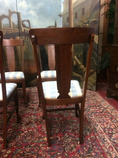 Antique Oak Dining Chairs, Quartersawn Oak Chairs, Set of Six - Image 9