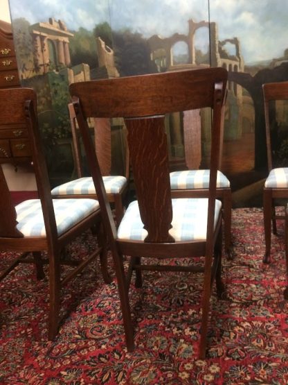 Antique Oak Dining Chairs, Quartersawn Oak Chairs, Set of Six - Image 10