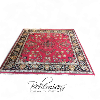 Vintage Indian Rug, Hand Knotted Accent Rug