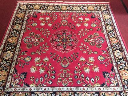 Vintage Indian Rug, Hand Knotted Accent Rug - Image 3