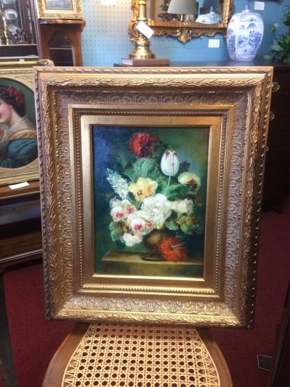 Vintage Oil on Canvas, Signed and Framed, Floral Still Life - Image 2