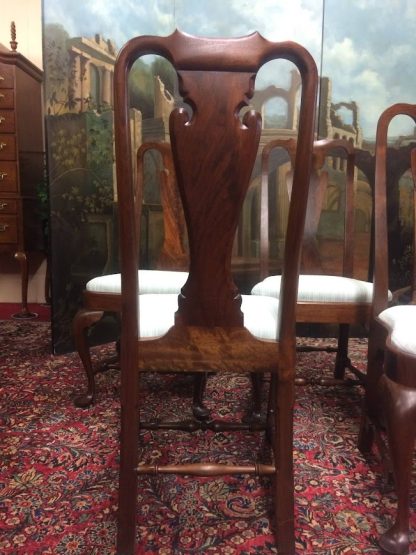 Vintage Walnut Dining Chairs, Set of Five Chairs - Image 11
