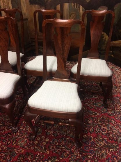 Vintage Walnut Dining Chairs, Set of Five Chairs - Image 3
