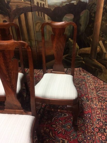Vintage Walnut Dining Chairs, Set of Five Chairs - Image 4