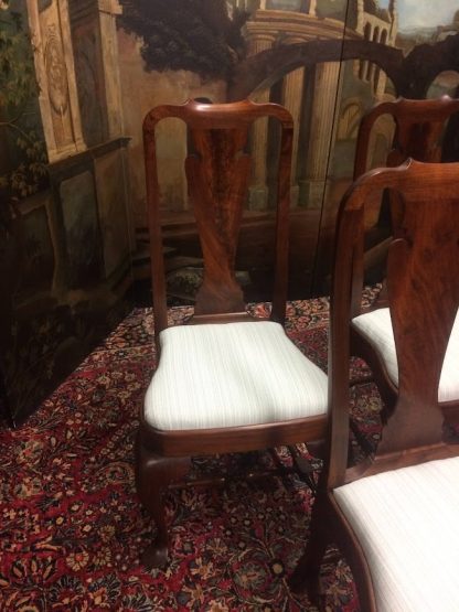 Vintage Walnut Dining Chairs, Set of Five Chairs - Image 6
