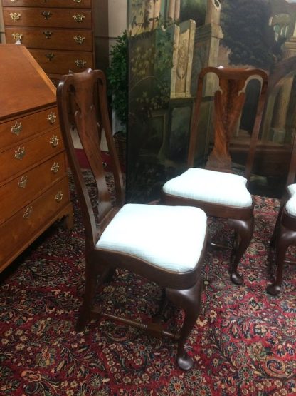 Vintage Walnut Dining Chairs, Set of Five Chairs - Image 8