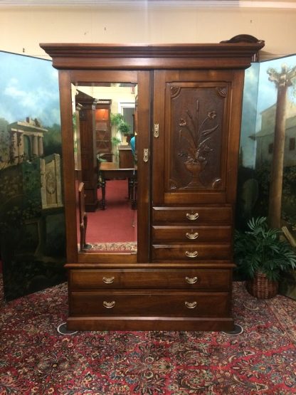 Antique Wardrobe, Gentleman's Wardrobe, Art Nouveau Wardrobe - Image 2