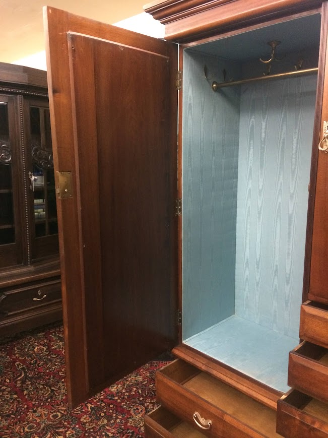 Antique Wardrobe, Gentleman's Wardrobe, Art Nouveau Wardrobe - Image 12