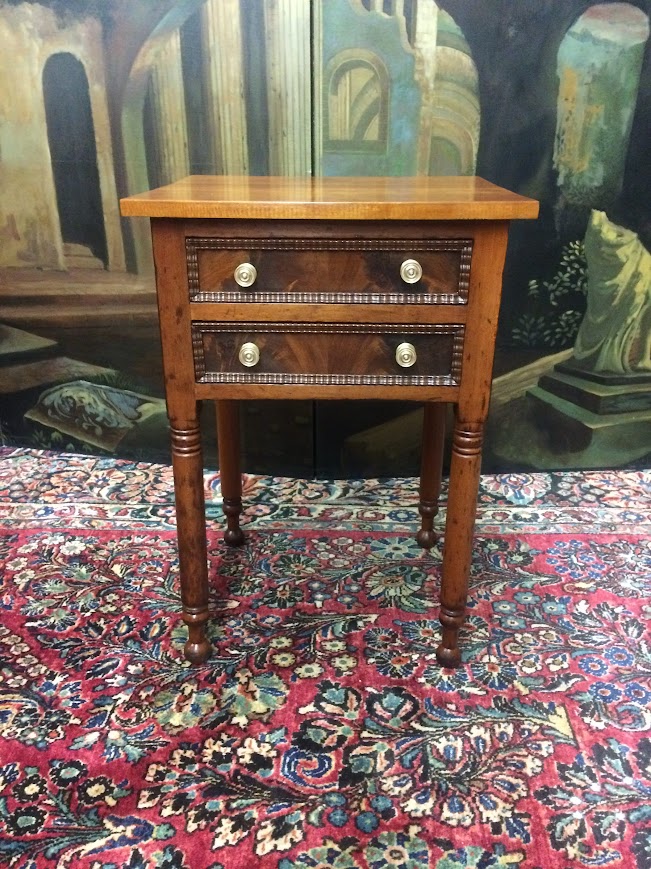 Antique Work Table, Two Drawer Table, Accent Table - Image 2
