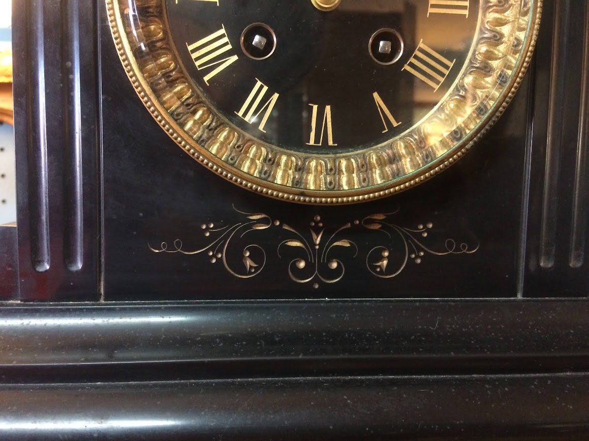 Antique Marble Clock with Garniture Set, French Clock Set - Image 6