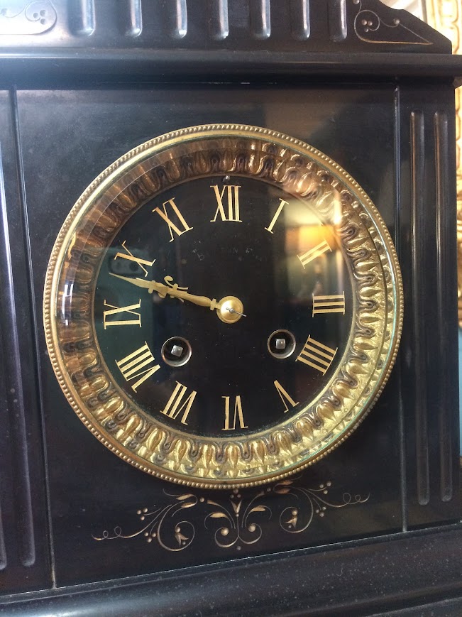 Antique Marble Clock with Garniture Set, French Clock Set - Image 5