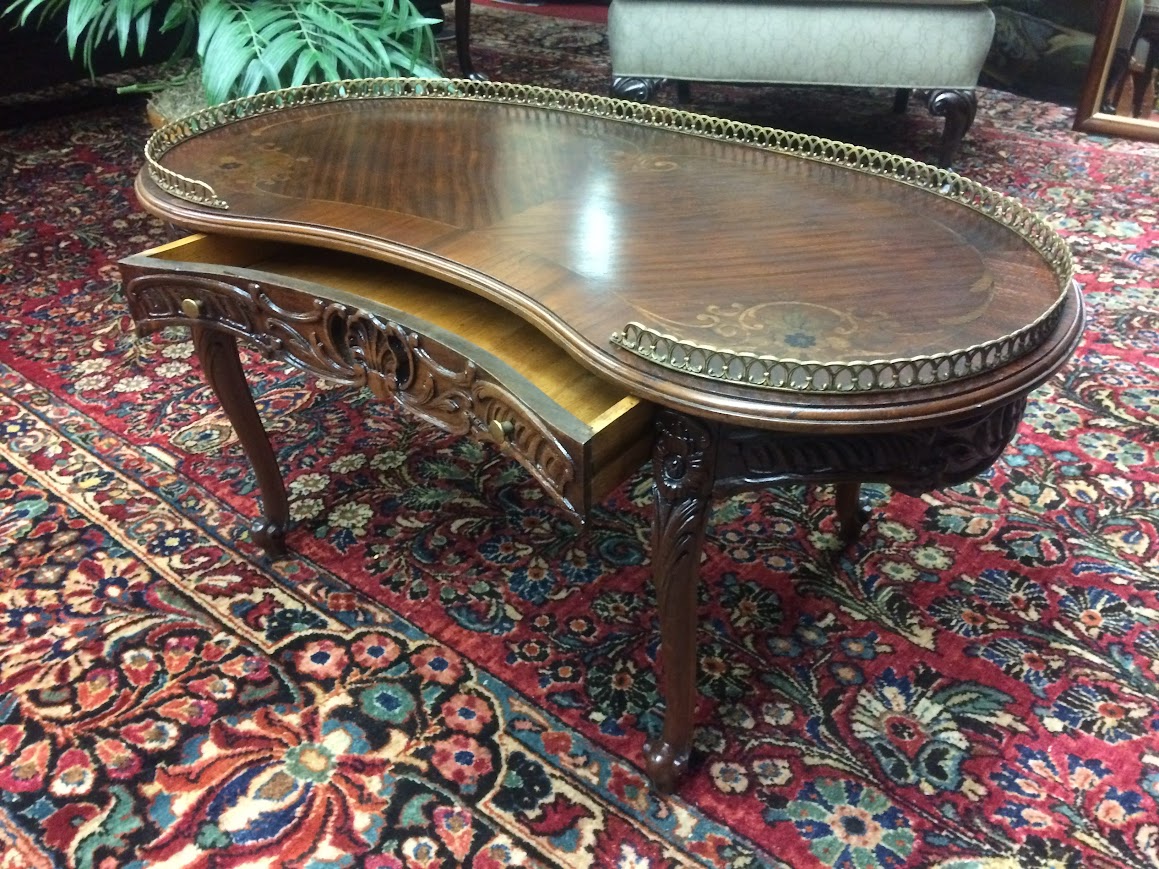 Vintage French Coffee Table, Kidney Shaped Coffee Table - Image 7