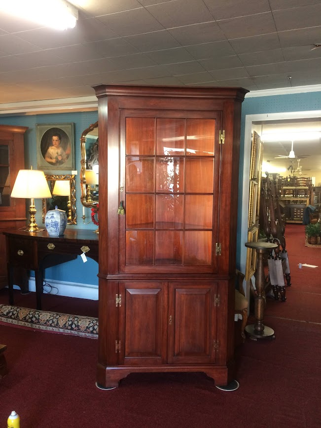 Vintage Henkel Harris Corner Cabinet, Lighted Display Cabinet - Image 2